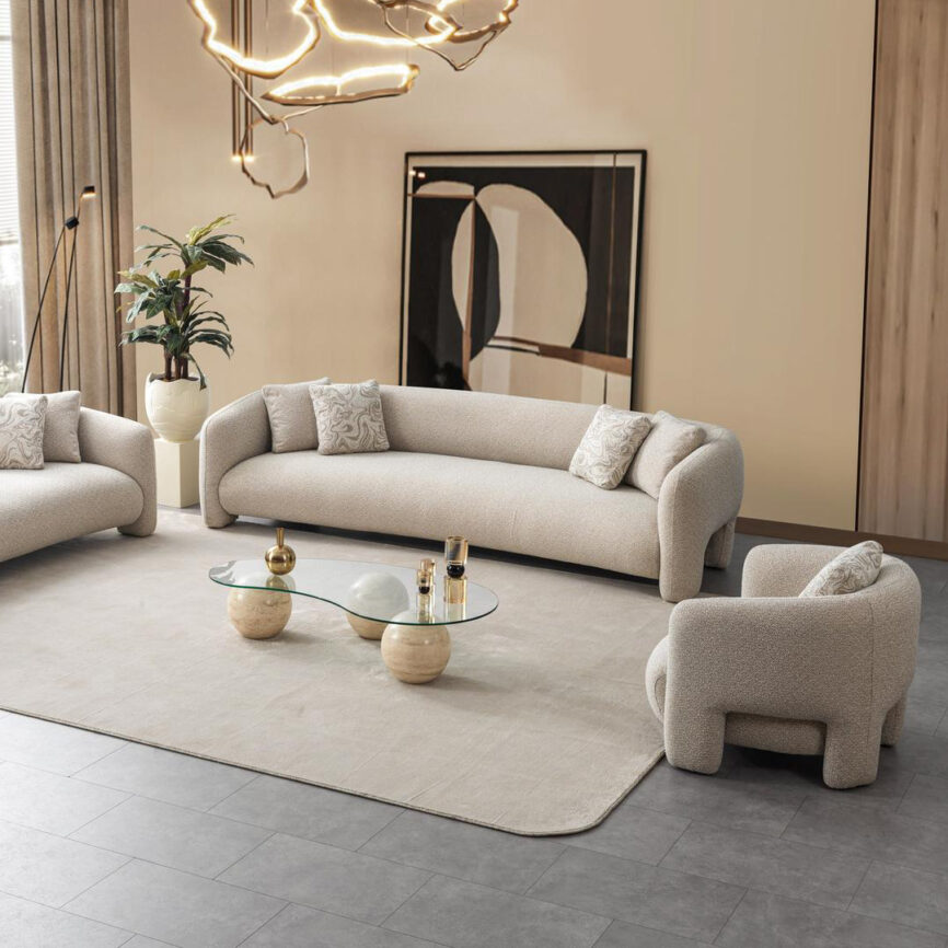 Curved Sofa - Rear Angle Showing Flowing Design