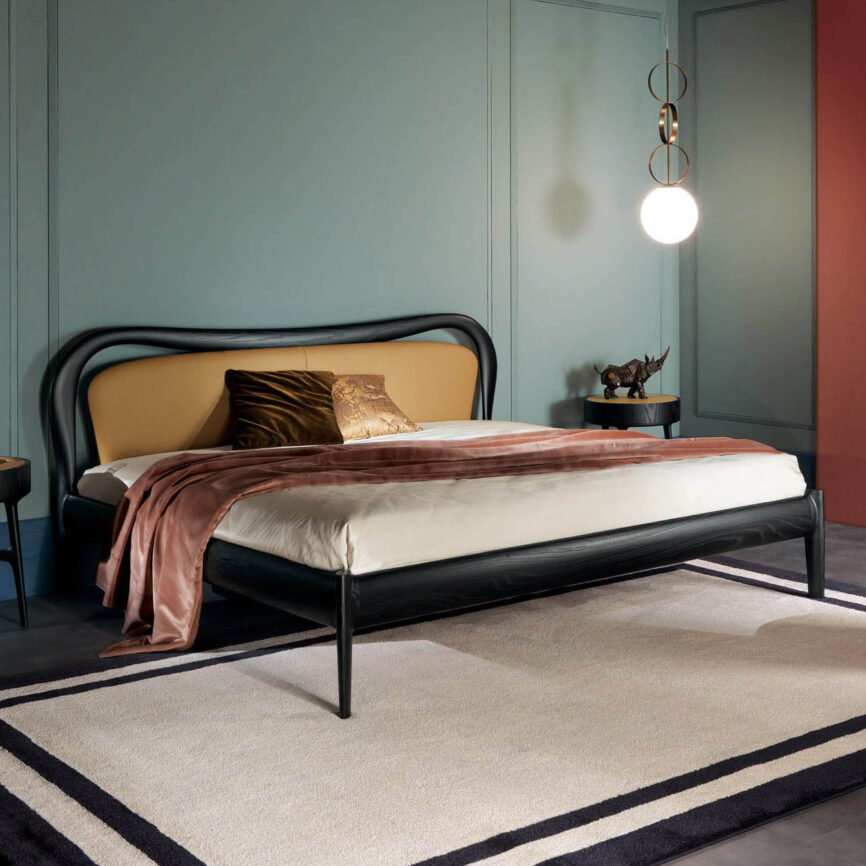 Bespoke Haven Bed featuring a modern, customizable design with premium upholstery and wood finish.