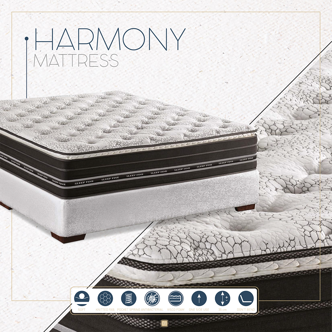 Harmony Mattress, High-Density Foam, Pocket Springs, Cooling & Support.
