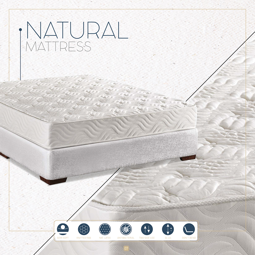 Natural Mattress, Organic Cotton, Natural Latex, Eco-Friendly & Supportive.
