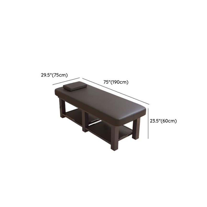 Customizable massage chaise lounge with sleek wooden frame and luxurious fabric or leather upholstery.