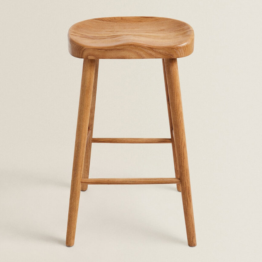 Modern Ash Bar Stool made from premium solid ash wood, sleek, durable, and stylish for any space.