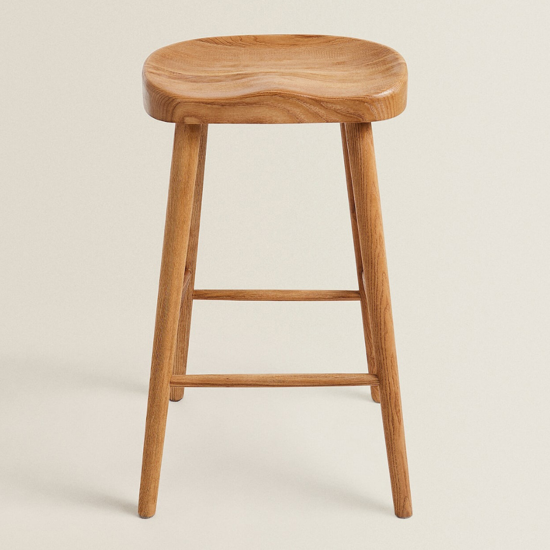 Modern Ash Bar Stool made from premium solid ash wood, sleek, durable, and stylish for any space.