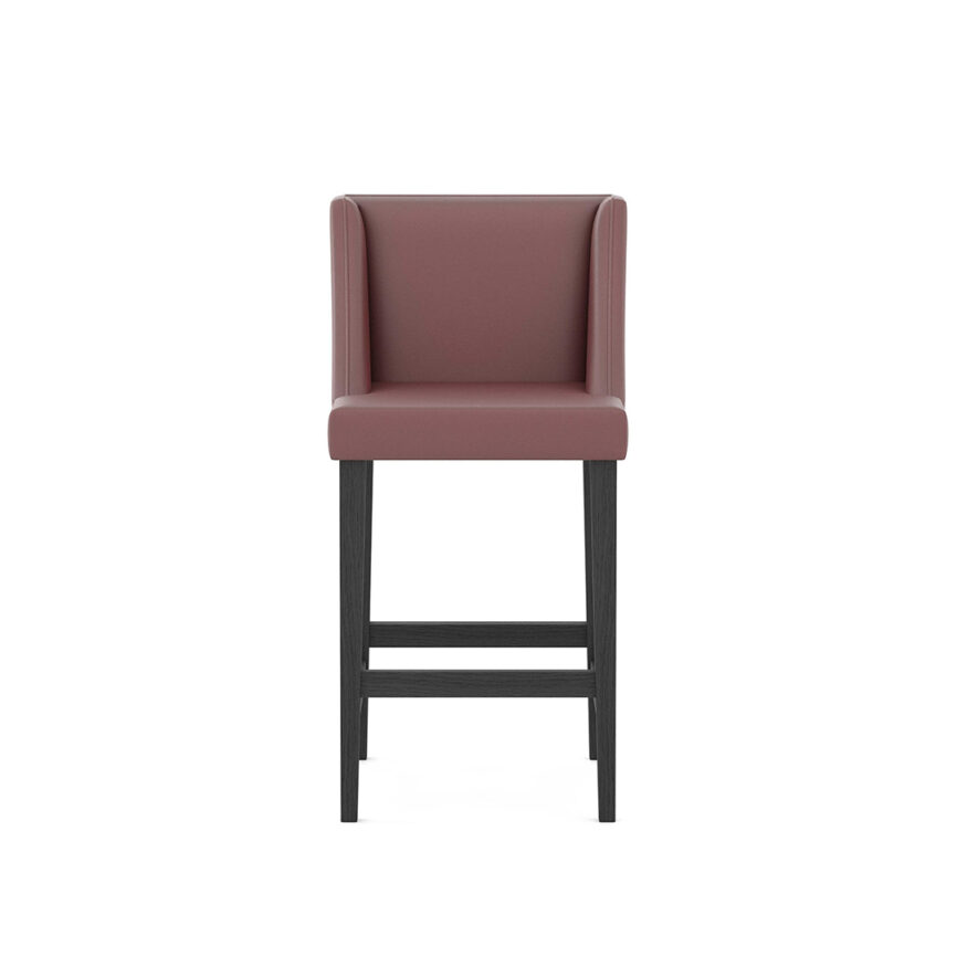 Modern Manhattan Bar Stool, crafted from oak wood with customizable fabric upholstery for style & comfort.
