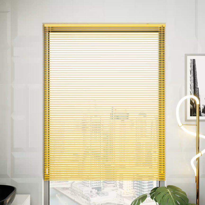 Sleek Bespoke aluminum blind in a modern finish, custom-sized for windows, with smooth operation and low-maintenance design