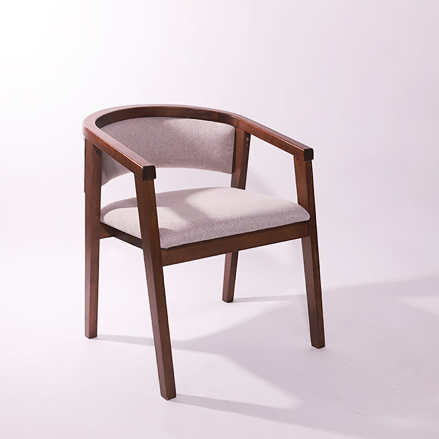 Elegant solid beech wood dining chair with upholstered seat and classic silhouette.