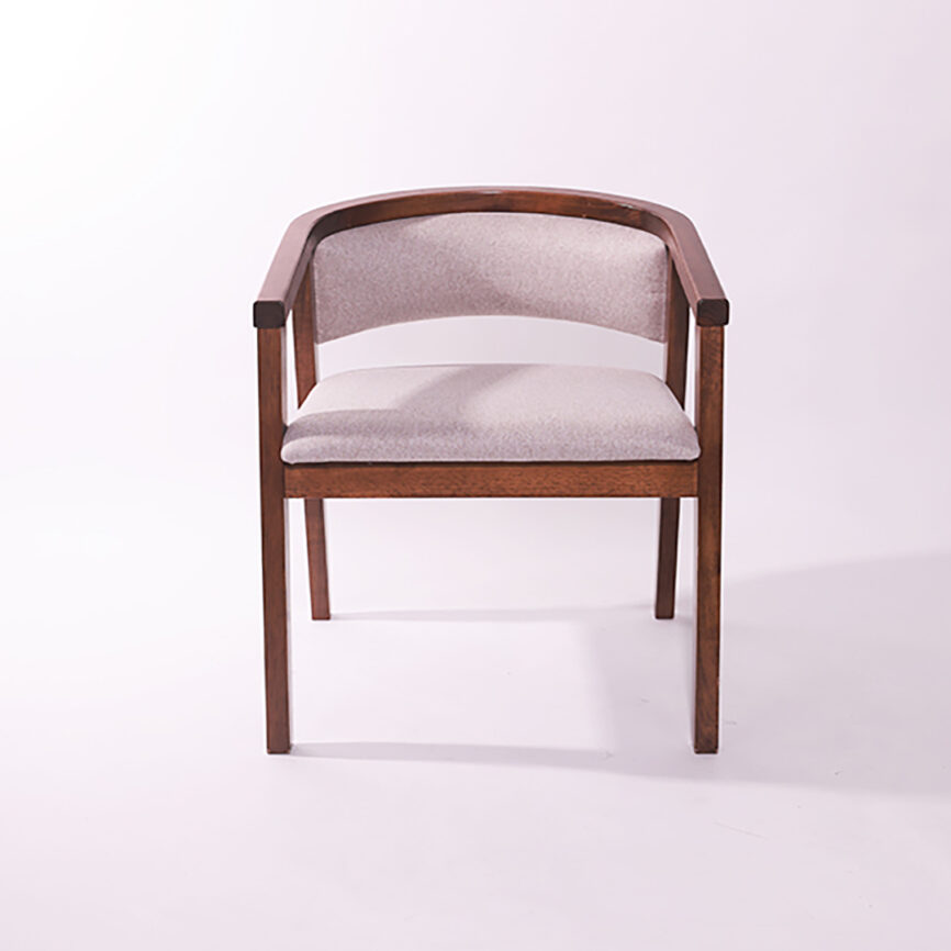 Elegant solid beech wood dining chair with upholstered seat and classic silhouette.