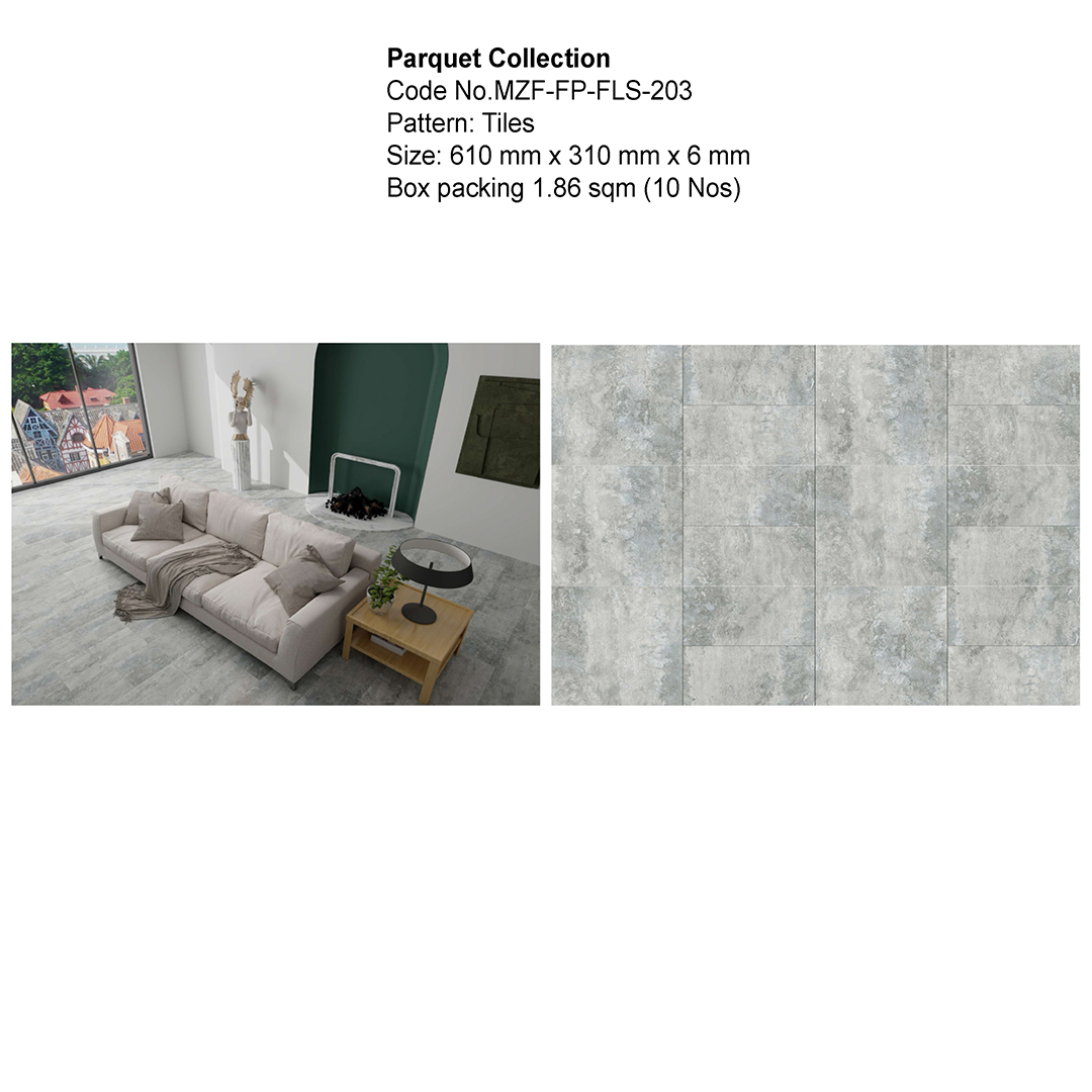 Diverse collection of parquet flooring options including wooden textures, concrete tiles, Marble texture, terrazzo, and designer finishes, displayed for UAE interiors