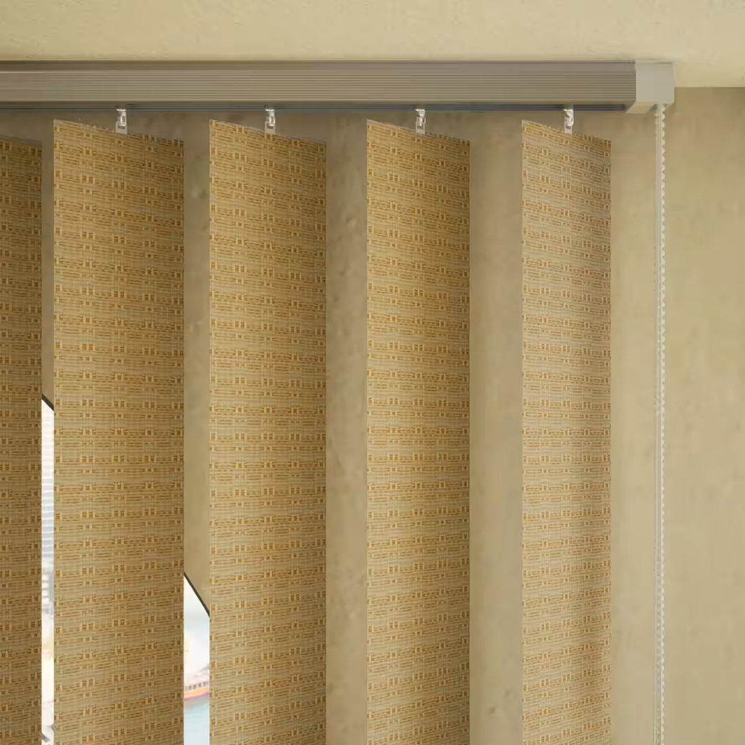 Custom-made tissue Venetian blinds in soft fabric finish, available in 100+ textures and colors, with smooth track operation