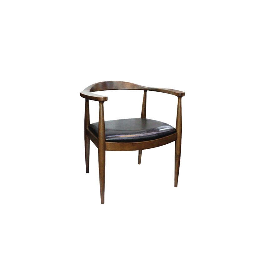 Elegant solid beech wood dining chair with upholstered cushion and modern design.