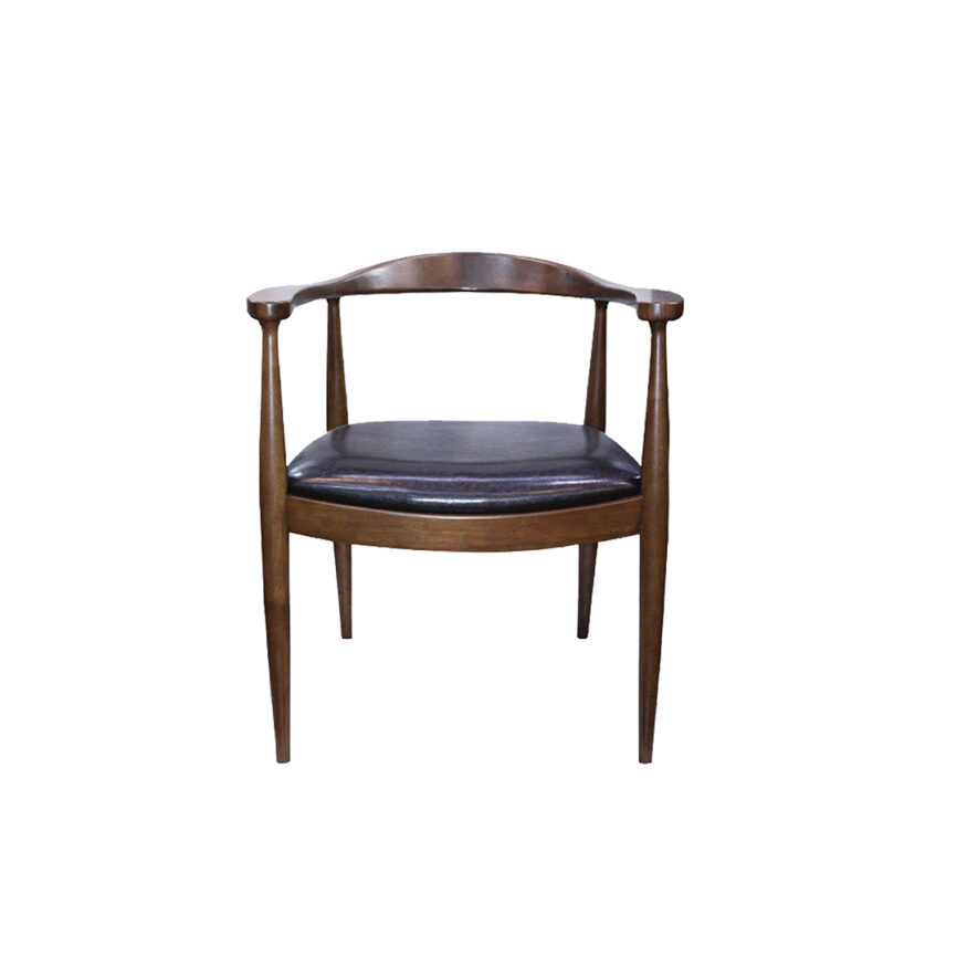 Elegant solid beech wood dining chair with upholstered cushion and modern design.