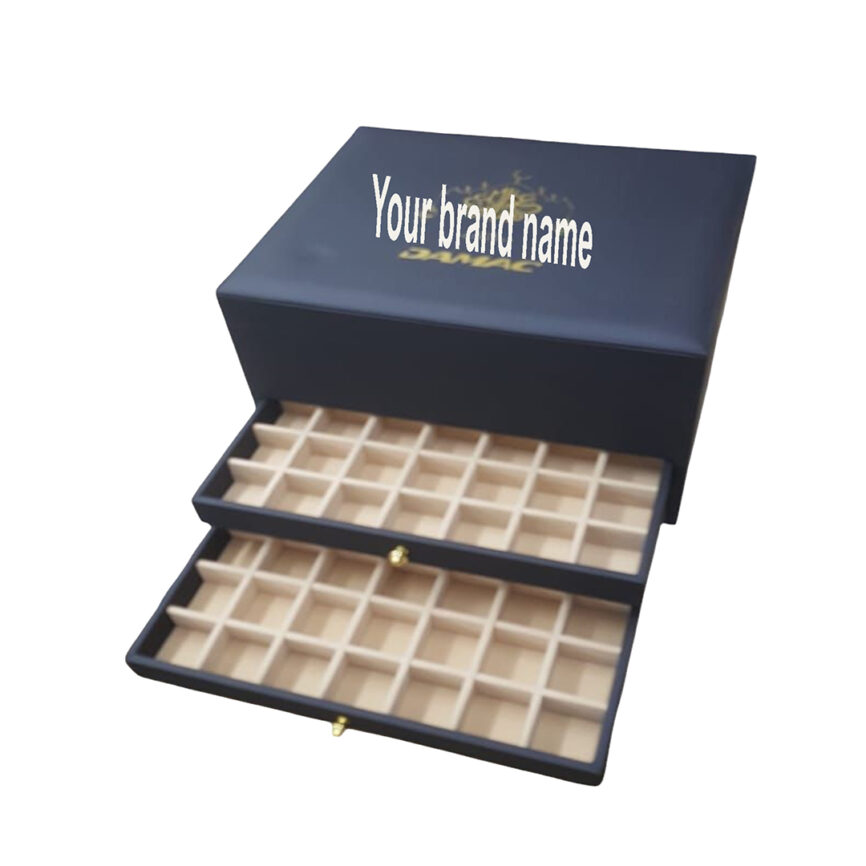 Luxury perfume box with a sleek 2-tier design for perfumes and watches