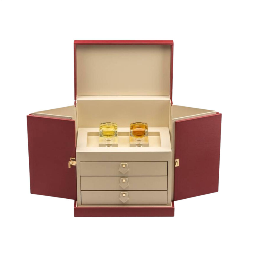 MZF-Luxe Series Premium Perfume Organizer with three drawers and upper storage compartments.