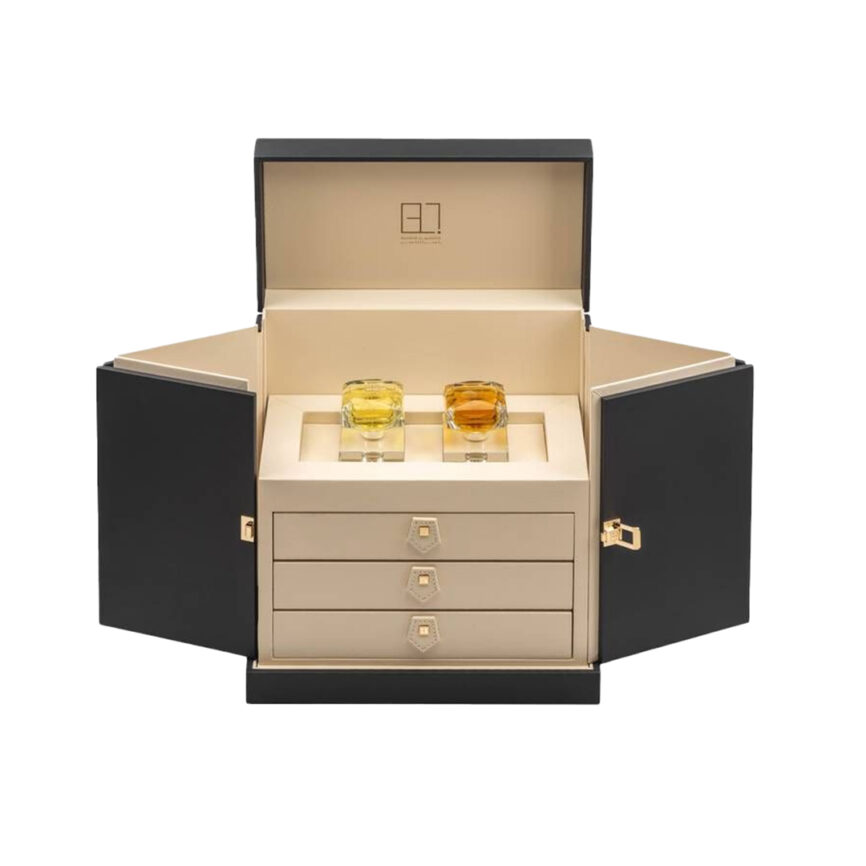 MZF-Luxe Series Premium Perfume Organizer with three drawers and upper storage compartments.