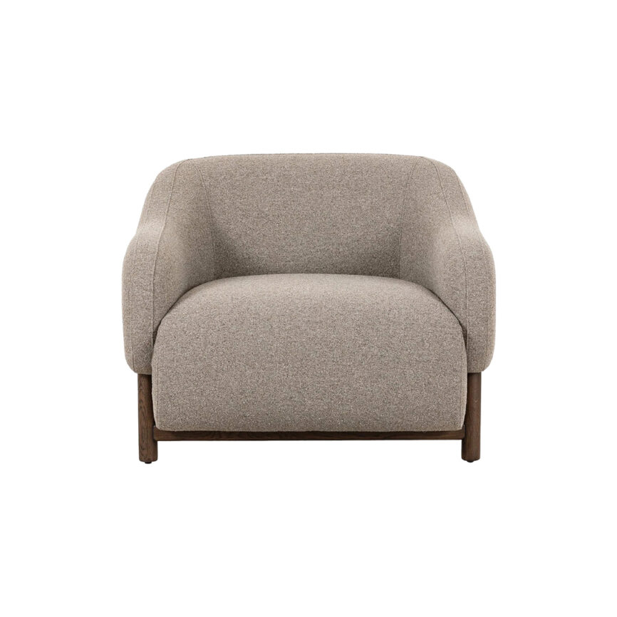 Close-up of Alora armchair upholstery texture and stitching detail
