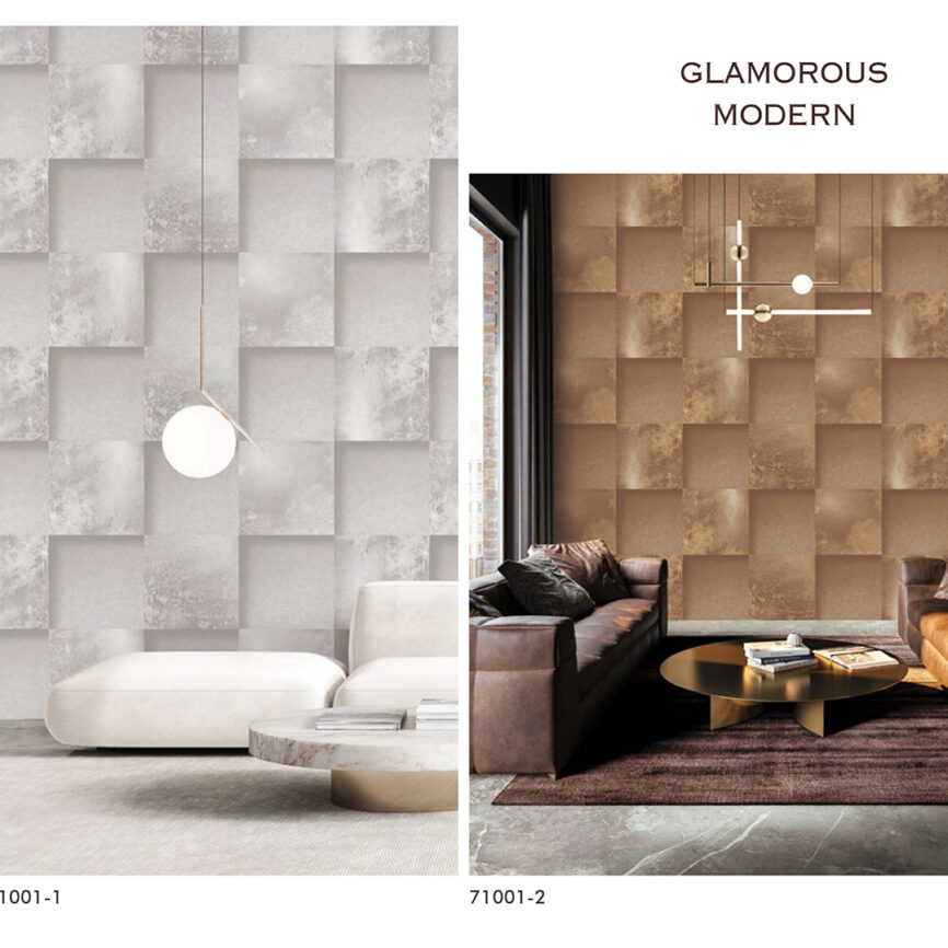 Luxury vinyl wallpaper roll with textured finish - installed by MZ Furniture in a modern UAE interior