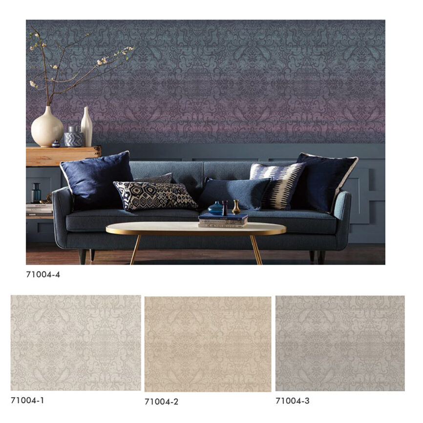 Luxury vinyl wallpaper roll with textured finish - installed by MZ Furniture in a modern UAE interior