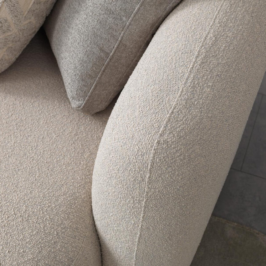 Fine upholstery stitching detail on Aero Nest sofa