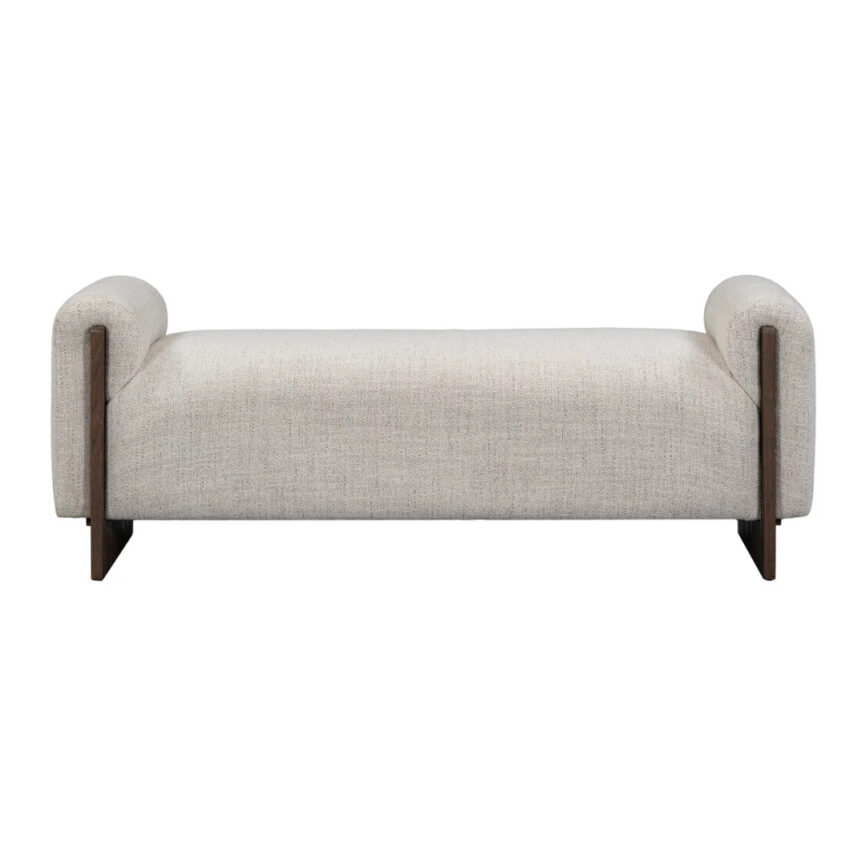 Chaise lounge reflected in mirror with mood lighting