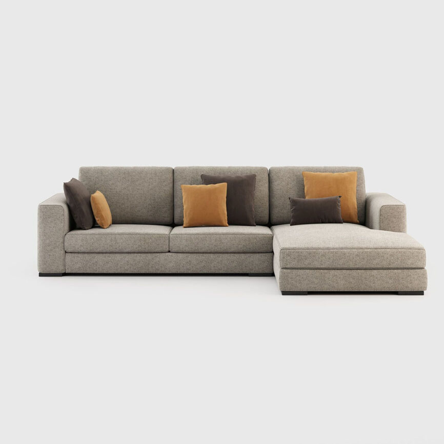 Close-up of cushion detailing and soft foam texture on Emaar Essence sofa