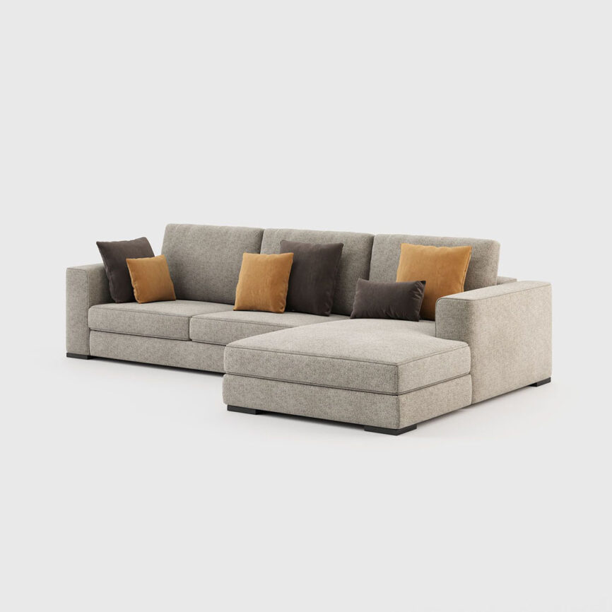 Corner view of Emaar Essence sectional sofa in modern majlis setup