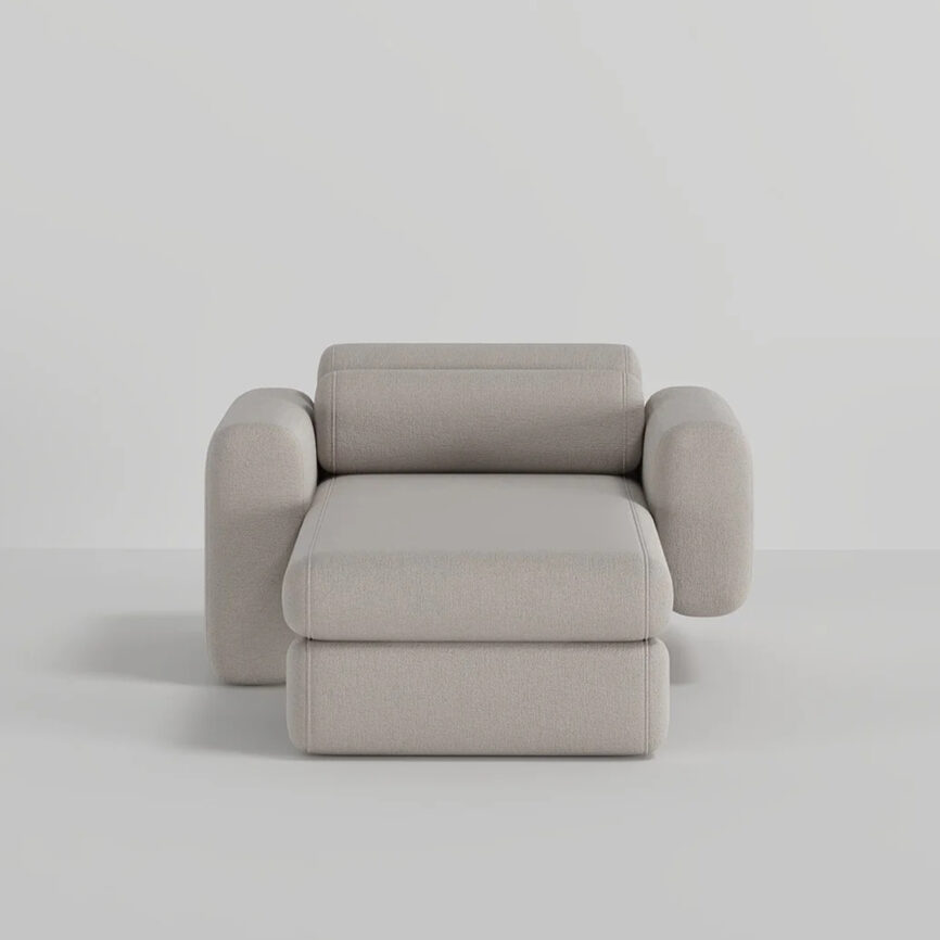 Close-up of Soft Boucle Upholstery - Sahara Whisper Lounge