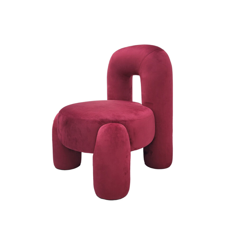 Customizable black velvet accent chair with wooden legs - bespoke furniture UAE
